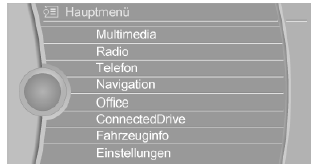 BMW X1. Hauptmenü aufrufen