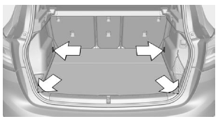 BMW X1. Verzurrösen im Gepäckraum