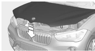 BMW X1. Motorhaube schließen