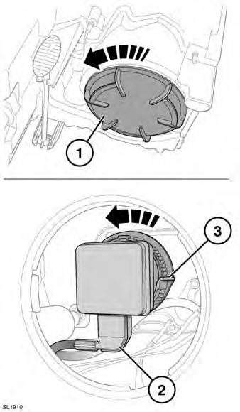 Range Rover Evoque. Herausnehmen von Scheinwerfer-Glühlampen