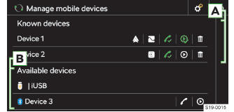 Skoda Karoq. Verwaltung mobiler Geräte anzeigen