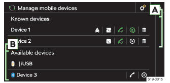 Skoda Karoq. Verwaltung mobiler Geräte anzeigen