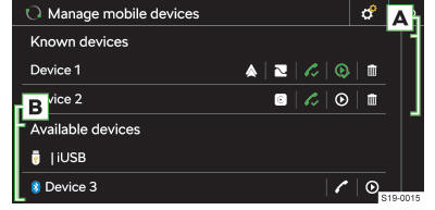 Skoda Karoq. Verwaltung mobiler Geräte anzeigen