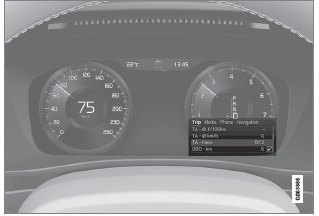 Volvo XC40. Einstellungen des Fahrerdisplays