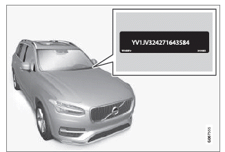 Volvo XC40. Identifizierungsnummer des Fahrzeugs anzeigen